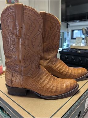 Men's Brown Cayman Leather Western Cowboy Boots